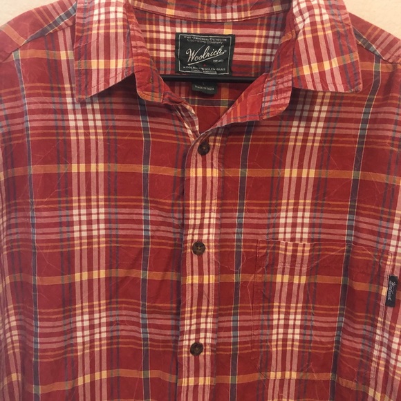 Woolrich Men Burnt Orange Stripe Casual Sh… - Picture 2 of 8